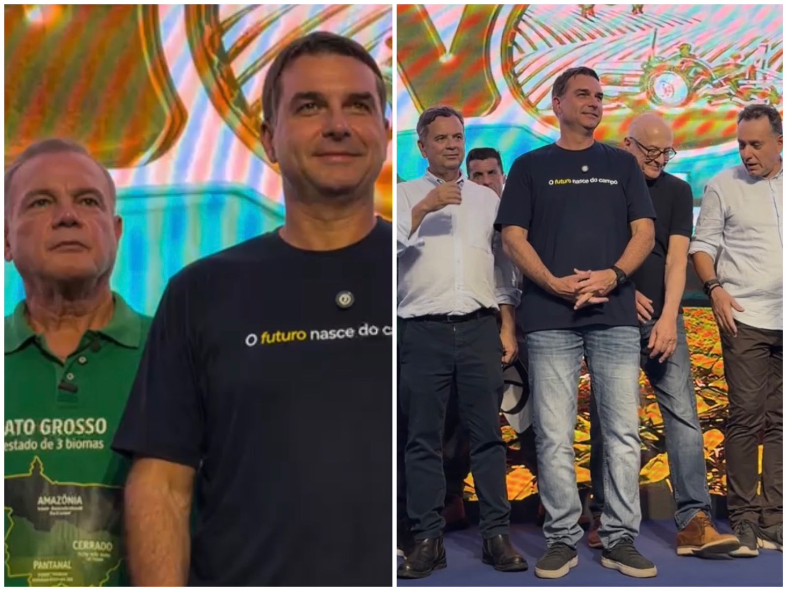 Climão em MT: Nilson Leitão dá "chega pra lá" em Pivetta para aparecer ao lado de Flávio Bolsonaro